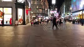 England Footballs Fans show of to Columbia Football Fans In the Middle of Leicester Square in London