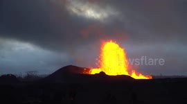 Hawaii's Kilauea continues to spew lava fountains metres into air