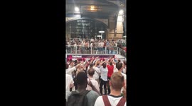 England fans at Liverpool Street