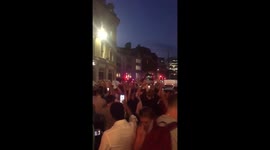 England fans pile into streets in Borough Market after shootout win