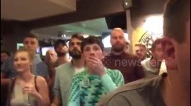 England fans in Bradford react to penalty win
