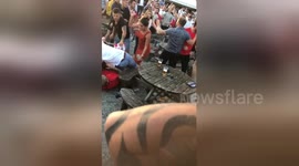 Newsflare Edit - Shocking moment England fans brawl at Kent pub during Colombia match