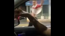 Man playing 'Three Lions' in car gets hailed down by fans in Leicester city centre