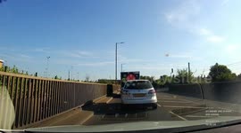 Filtering like a bike - idiot car driver