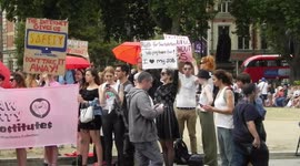 Sex Workers demo in Westminster square across from big ben by Jim Connor