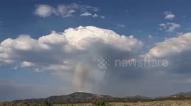 Time lapse shows plumes of smoke above Spring Fire in southern Colorado