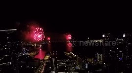 4th of July - Big Bay Boom 2018 Helicopter View - San Diego California Fire Works 1080 dpi