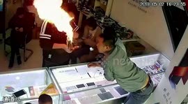 Phone explodes in repairman's hand during routine maintenance