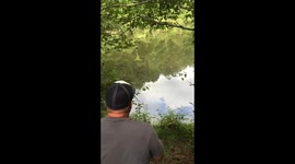 Shooting a Red Wasp nest with a pistol.  Redneck Fun!