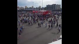 Uruguay and France supporters head to stands