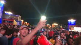 Belgian fans celebrate in Moscow