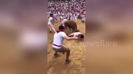 Terrifying moment bull gores men at San Fermin festival in Spain