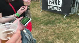 Live football being watched during festival set