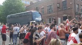 Broad Street in Birmingham shut down by celebrating England Fans