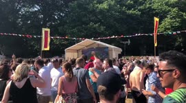 England Fans celebrate win against Sweden in Brighton