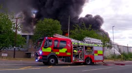 Huge fire breaks out in recycling plant near Leeds