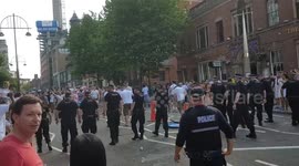 Police clear road of England fans