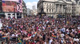 Huge Crowds at Piccadilly Circus for London Pride Parade