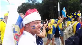 Sweden fans sing 'Auf Wiedersehen Deutschland' in Samara