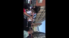 England fans in Manchester celebrate win over Sweden