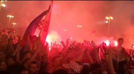 Crazy celebrations in Croatian capital after victory against Russia