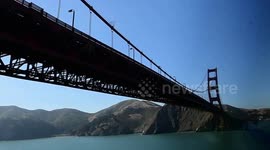 Flying in a Helicopter Under the Golden Gate Bridge