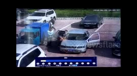 Man tries to put out car fire by blowing on it