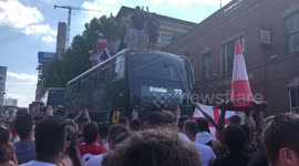 Excited Birmingham fans sing