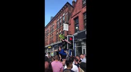 Football fans in Birmingham
