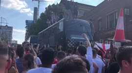 Excited Birmingham fans sing