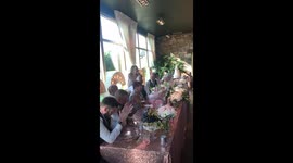 Young lad proclaims 'it's coming home' at wedding reception