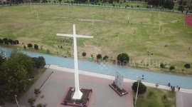Park in central Quito captured by drone