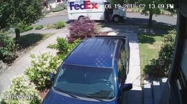 Package thief gets parcel only moments after delivery driver arrives