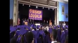 national anthem stops fight at 2014 graduation