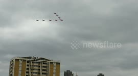 Red Arrows over Shoreditch 100 years RAF