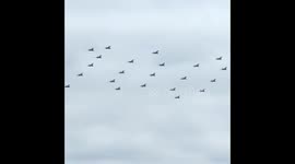 Typhoons form the number 100 over London to mark RAF centenary