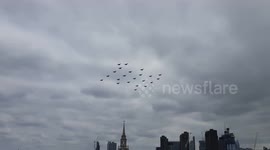 Typhoons form '100' over London to mark RAF centenary