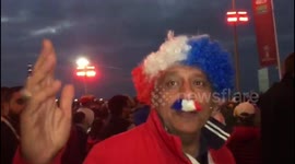 France fans celebrate beating Belgium to World Cup final in St. Petersburg