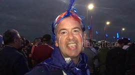 France fans celebrate reaching World Cup final in Saint Petersburg