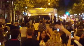 French fans flood streets of Paris as football team reaches World Cup final