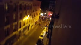 French football fans celebrate in Paris streets as France enters the final