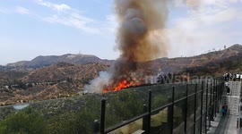 Fire breaks out near Griffith Park in Los Angeles