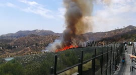 Fire breaks out near Griffith Park in Los Angeles