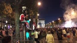 French fans flooding Champs Elysées after French team wins belgium