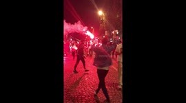 French fans pour onto Champs Elysées after semi-final win