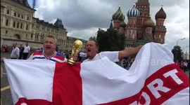 'We've waited 30 years for this!' England fans in Red Square in confident mood ahead of semi-final kick-off