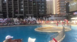 England fans in Benidorm sing ‘it’s coming home’ before semi-final game