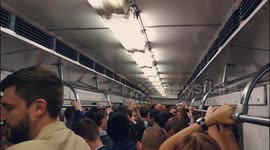 England fans sing 'Southgate You're The One' in Moscow Metro en route to stadium