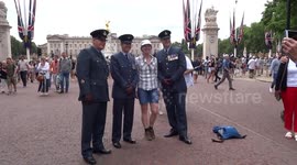 Union Flags and the Royal Air Force Ensigns along the Mall for the RAF centenary parade