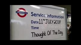 Tube sign supports England football team